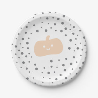 Niedliches Pumpkin Orange und Black Confetti Desig Pappteller
