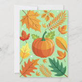 niedliches Pumpkinherbstkind im ersten Party Einladung (Rückseite)