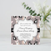 Niedliches Puppenmuster Einladung (Stehend Vorderseite)