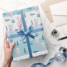 Niedliches Puppenwasser Handgemalt Mit Monogramm Geschenkpapier