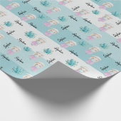 Niedliches Puppenwasser Handgemalt Mit Monogramm Geschenkpapier (Ecke)