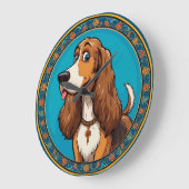 Niedliches Puppy-Cartoon-Design Große Wanduhr (Winkel)