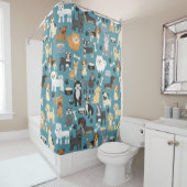Niedliches Puppy-Dog-Muster Duschvorhang (Beispiel)