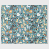 Niedliches Puppy-Dog-Muster Geschenkpapier (Flach)