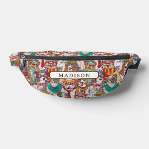 Niedliches Puppy-Fashion-Muster Bauchtasche
