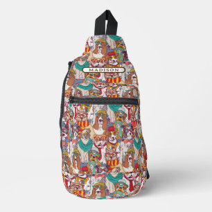 Niedliches Puppy-Fashion-Muster Crossbody Bag