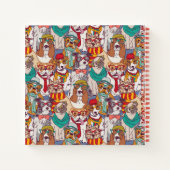 Niedliches Puppy-Fashion-Muster Notizblock (Rückseite)