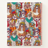 Niedliches Puppy-Fashion-Muster Notizblock (Rückseite)