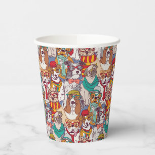 Niedliches Puppy-Fashion-Muster Pappbecher