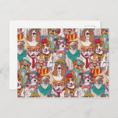 Niedliches Puppy-Fashion-Muster Postkarte (Vorne/Hinten)