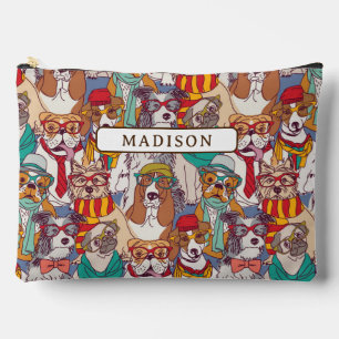 Niedliches Puppy-Fashion-Muster Zubehörtasche