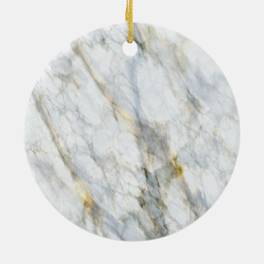 Niedliches Puppy-Foto auf schick graublauem Marmor Keramik Ornament (Hinten)