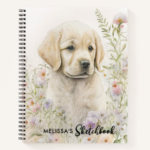Niedliches Puppy Golden Retriever Dog Sketchbook Notizblock