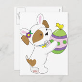 Niedliches Puppy-Ostereier Feiertagspostkarte (Vorne/Hinten)