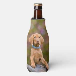 Niedliches puppyeyed Ungar Vizsla Hundewelpen-Foto Flaschenkühler