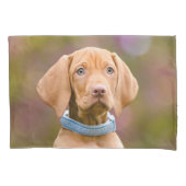 Niedliches puppyeyed Ungar Vizsla Hundewelpen-Foto Kissenbezug (Vorderseite)