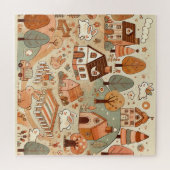 niedliches Puzzle im Kaninchendorf. (Horizontal)