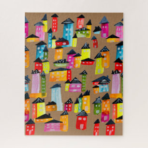 Niedliches Puzzle mit Wasserfarben