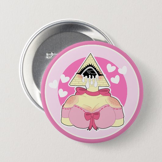 Niedliches Pyramidenzeichen mit Tränenschaltfläche Button (Vorne & Hinten)