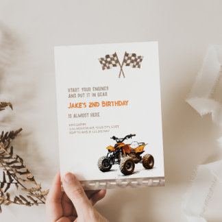 Niedliches Quad-Bike jedes Alter Geburtstag Einlad Einladung