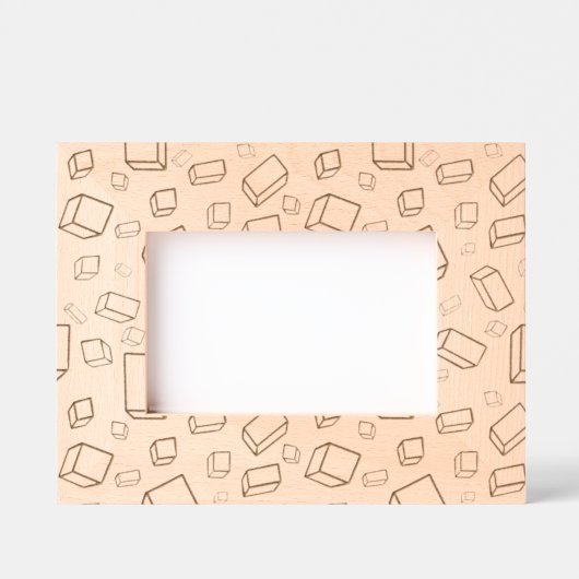 Niedliches Quadrat Blockmuster Kids-Foto Geätzte Rahmen (Vorderseite)