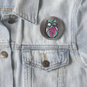 Niedliches Quark Steam Punk Stil Rosa Aquamarines  Button (Beispiel)