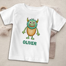 Niedliches Quirky-Monster Personalisiert Baby T-shirt