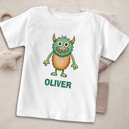 Niedliches Quirky-Monster Personalisiert Baby T-shirt