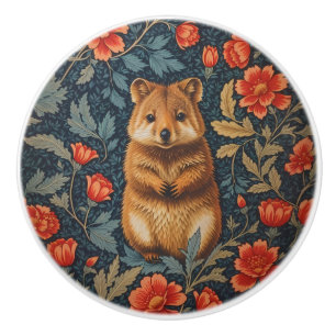 Niedliches Quokka William Morris inspiriertes Flor Keramikknauf