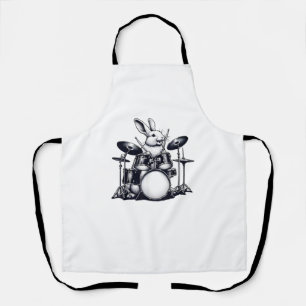 Niedliches Rabbit Bunny Playing Trommeln Rabbits D Schürze