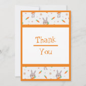 Niedliches Rabbit Orange Boy Girl Dankeskarte (Vorderseite)