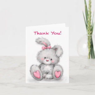 Niedliches Rabbit Sprichwort " Danke ". Karte