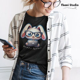 Niedliches Rabbit Tech Guru Hoppy Osterfeier Indiv T-Shirt