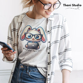 Niedliches Rabbit Tech Guru Hoppy Ostern & Individ T-Shirt