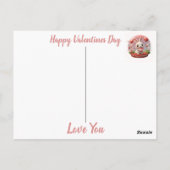 Niedliches Rabbit Valentinherz Liebe Postkarte (Rückseite)