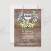 Niedliches Raccoon Baby Shower Book for Baby Card Einladung (Vorderseite)