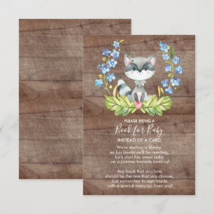 Niedliches Raccoon Baby Shower Book for Baby Card Einladung