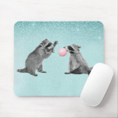 Niedliches Raccoon Blue Bubble Gum Mousepad (Mit Mouse)