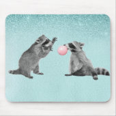 Niedliches Raccoon Blue Bubble Gum Mousepad (Vorne)