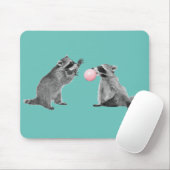 Niedliches Raccoon Blue Bubble Gum Mousepad (Mit Mouse)