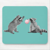 Niedliches Raccoon Blue Bubble Gum Mousepad (Vorne)
