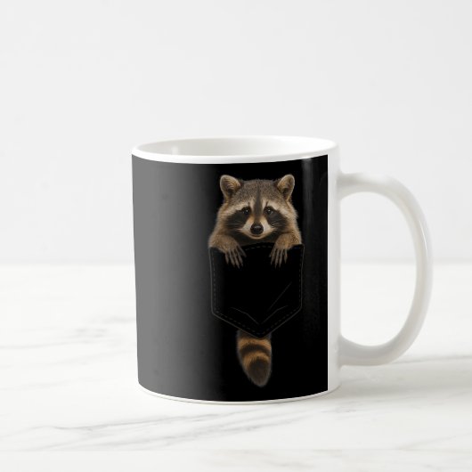 Niedliches Raccoon Cket Funny für Männer Frauen Ki Kaffeetasse (Rechts)