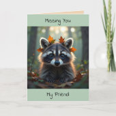 Niedliches Raccoon | Denken Sie an Sie Karte (Vorderseite)