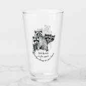 Niedliches Raccoon Familienangebot Wasserfarben Glas (Rückseite)