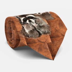Niedliches Raccoon-Familienmuster Krawatte