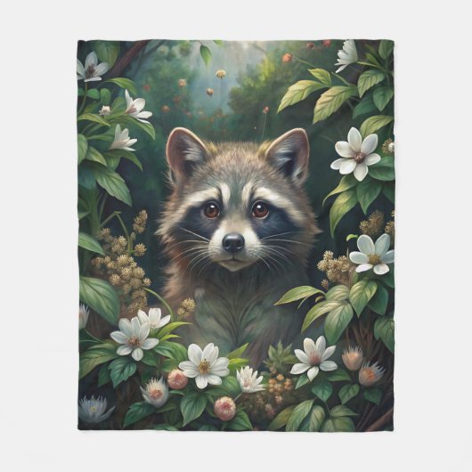 Niedliches Raccoon Fleecedecke (Vorderseite)