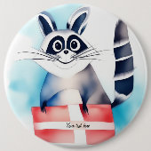 Niedliches Raccoon-Geburtstagsgeschenk Button (Vorderseite)