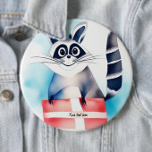 Niedliches Raccoon-Geburtstagsgeschenk Button (Beispiel)