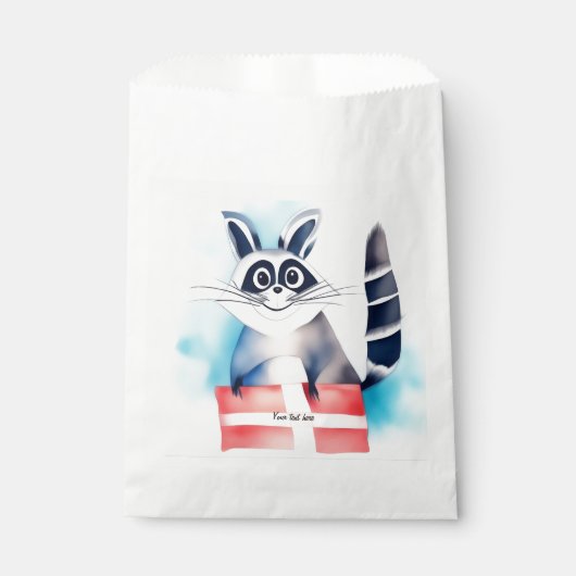 Niedliches Raccoon-Geburtstagsgeschenk Geschenktütchen (Vorderseite)