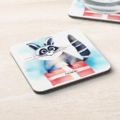 Niedliches Raccoon-Geburtstagsgeschenk Getränkeuntersetzer (Linke Seite)